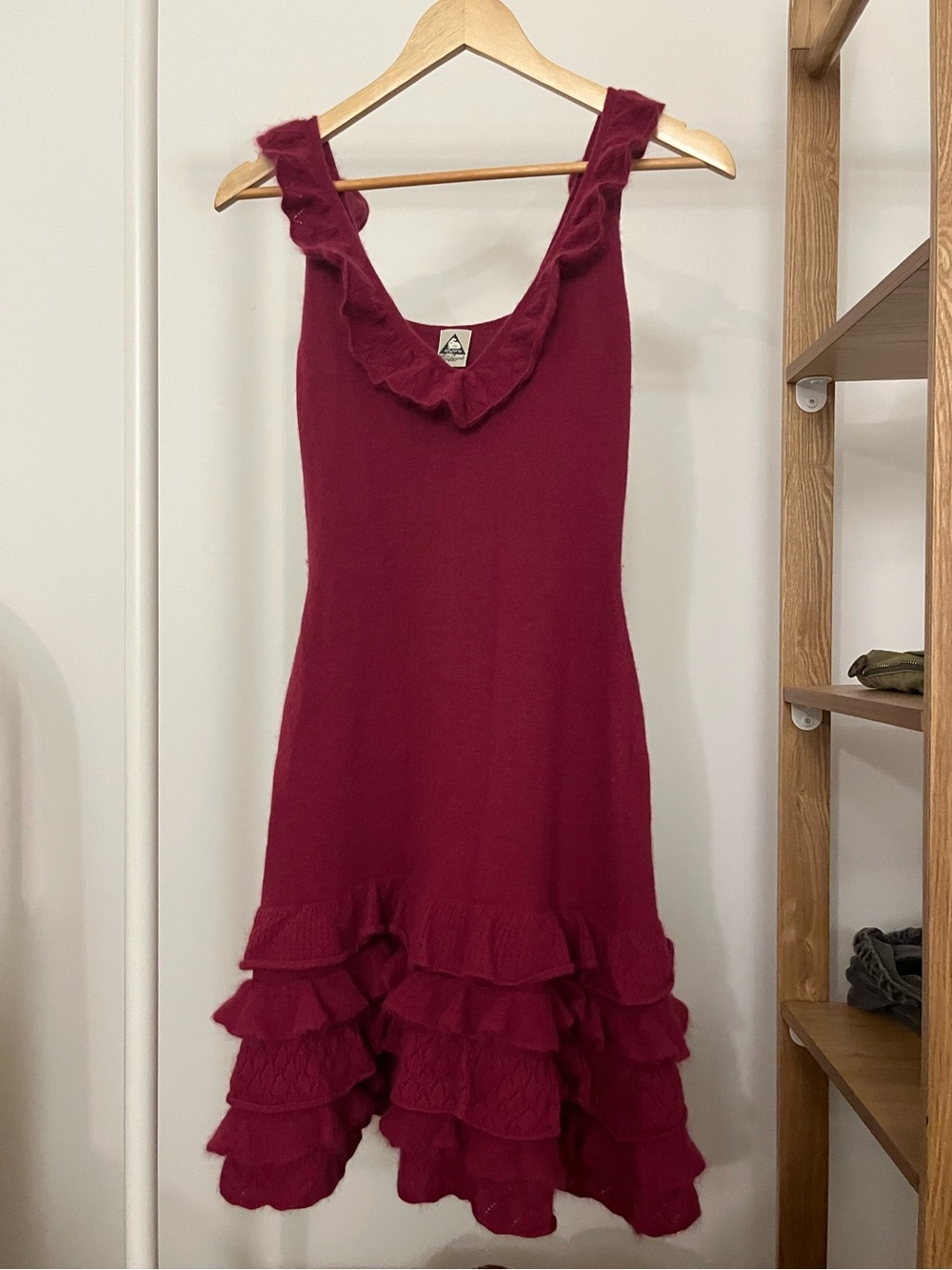 Luisa Spagnoli Ruffle Knit Angora Mini Dress